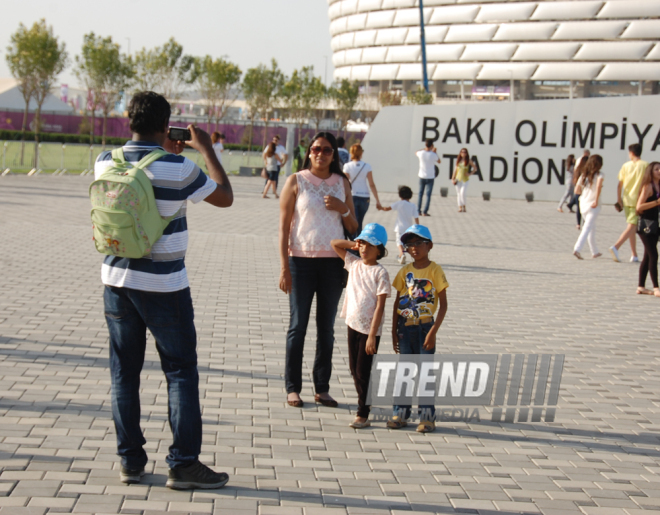 İlk Avropa Oyunlarının bağlanış mərasiminə dəqiqələr qalır. Bakı, Azərbaycan, 28 iyun 2015